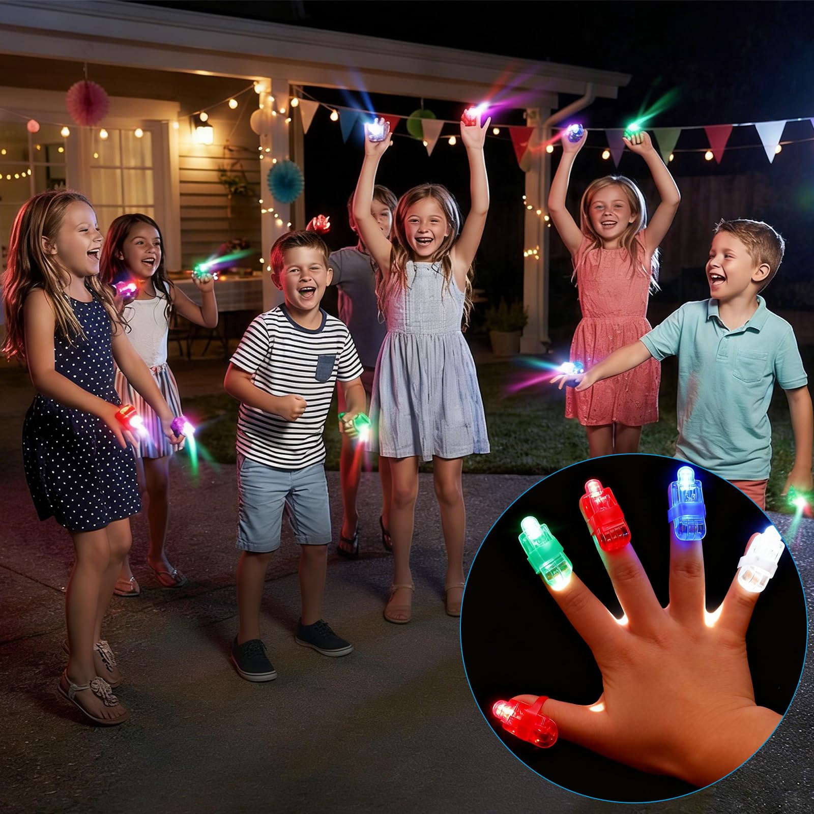 HhBdy 48 Pezzi Luci da Dito, Giocattoli Illuminati a LED Multicolore Bastoncini Luminosi Divertente Addobbi di Carnevale Luminoso per Matrimoni Festival Musicali Feste di Compleanno