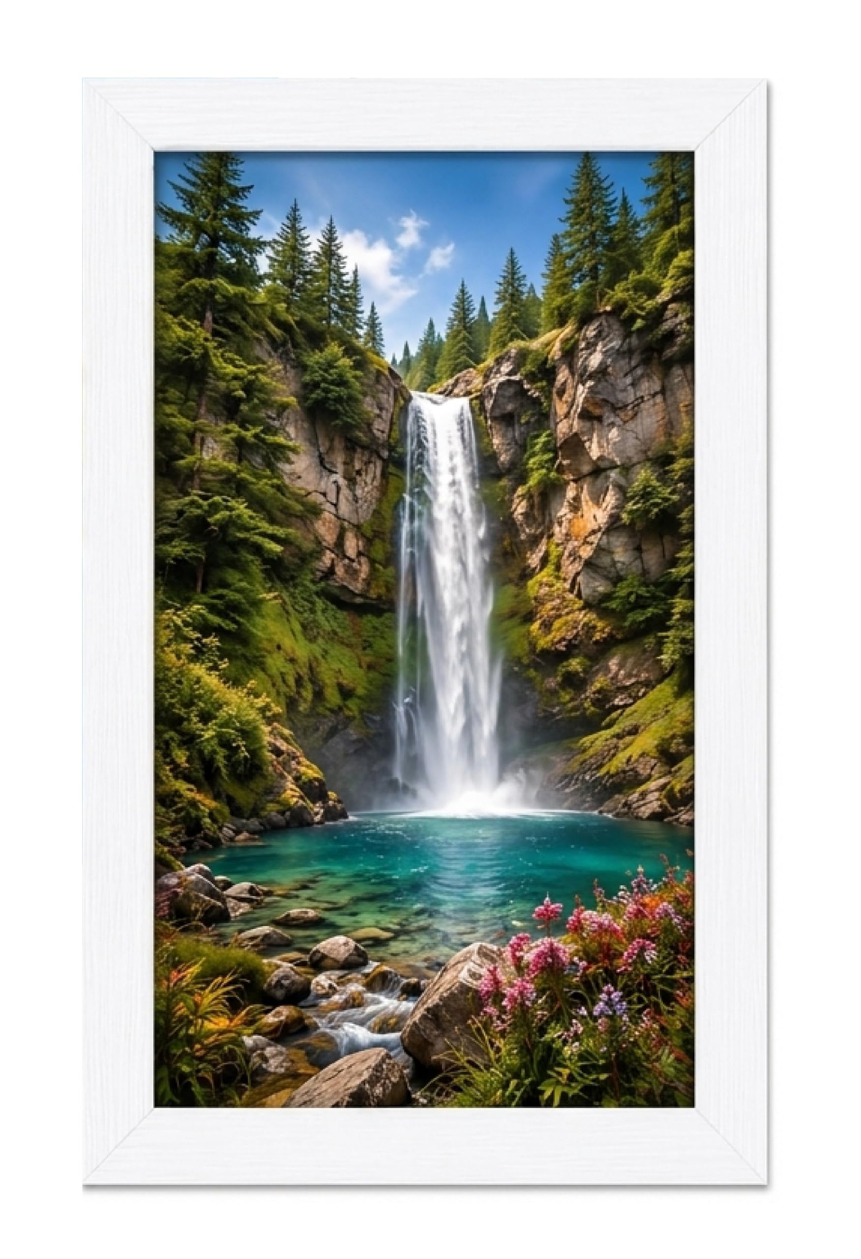 POOG 55X65cm WHITE Engineered Wood and Plexiglas,550 x 650 mm Photo Frames Photo Frame Dual Orientation Landscape or Portrait,Picture Frame Wall Hanging Display Photos artwork poster(WHITE, 55x65cm)