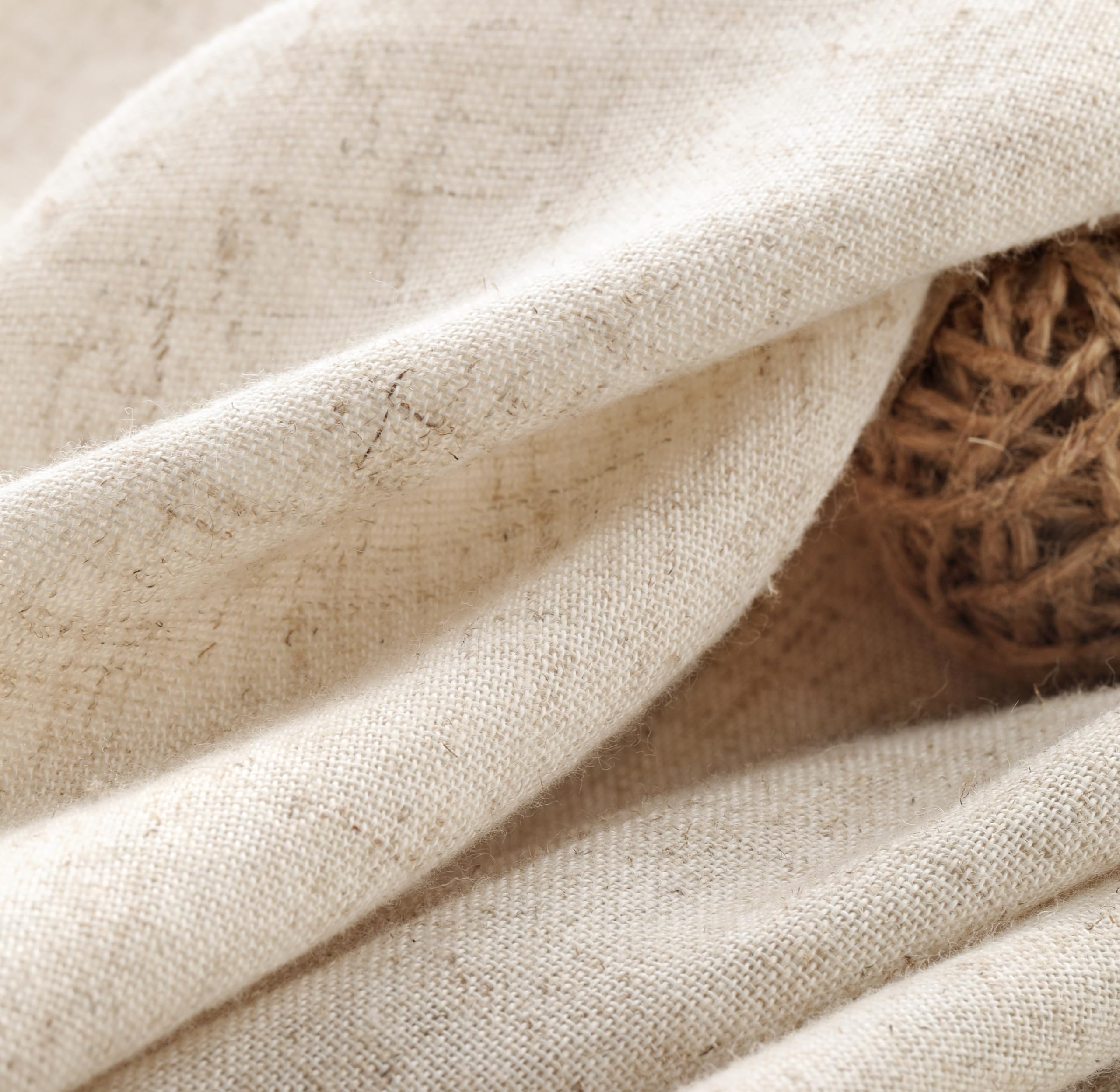 Coperta cotone e acrilico beige arancio a righe con nappe 130 x 170 cm