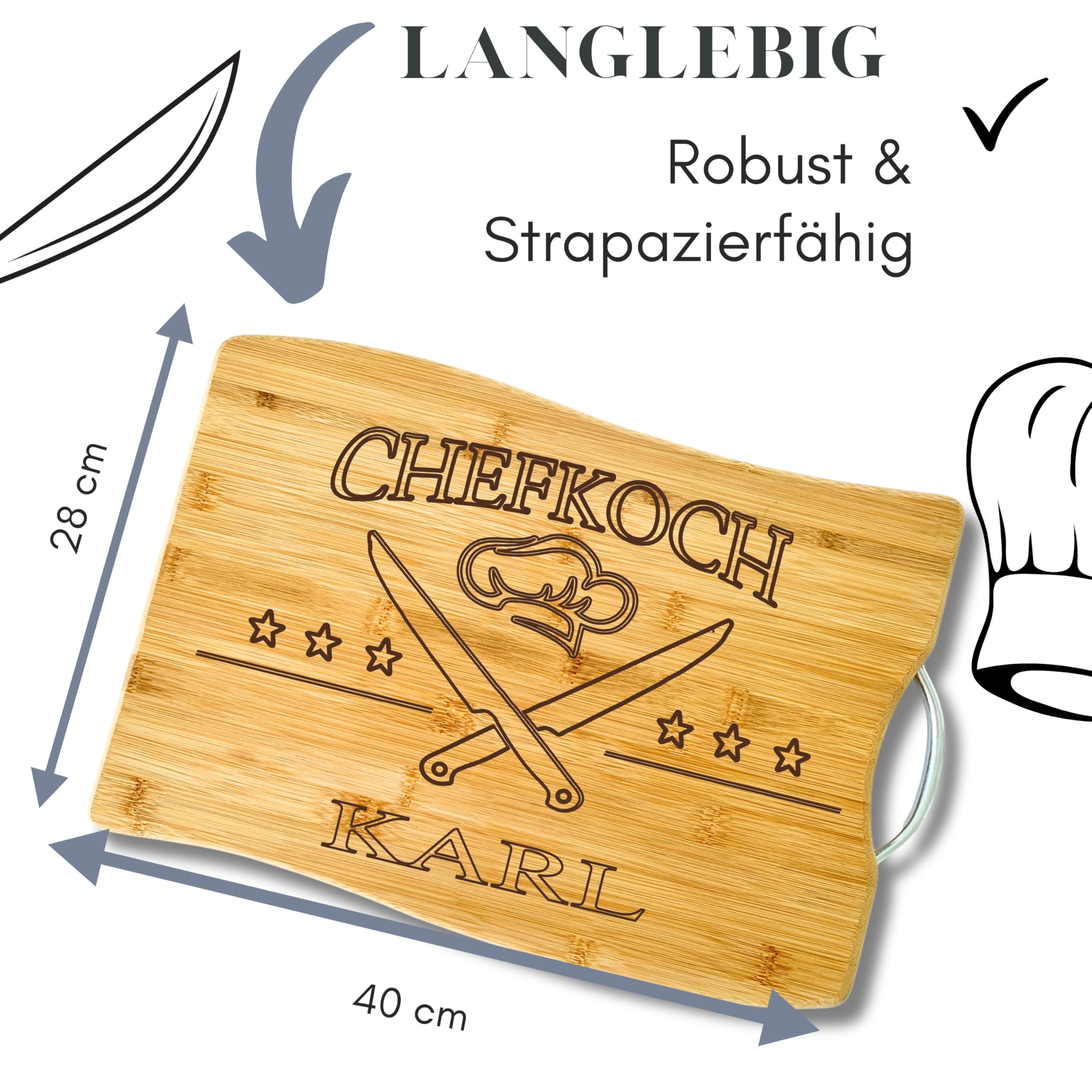 Personalisierte Geschenke Männer - Männergeschenke zum Geburtstag - Schneidebrett Holz mit Gravur als Geburtstagsgeschenke für Männer Papa