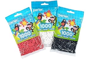 Perler Fuse Beads Bundle in Classic Colors: Black, White, and Red