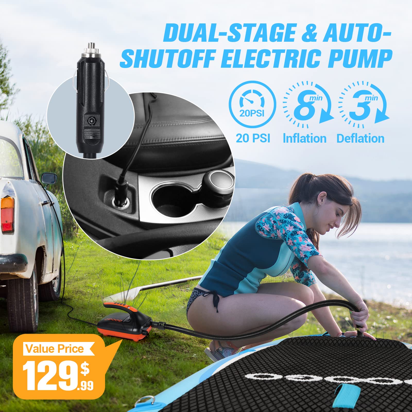 Googo Inflatable Paddle Board, 10'6''/11'x33”x6” UltraLight Stand Up