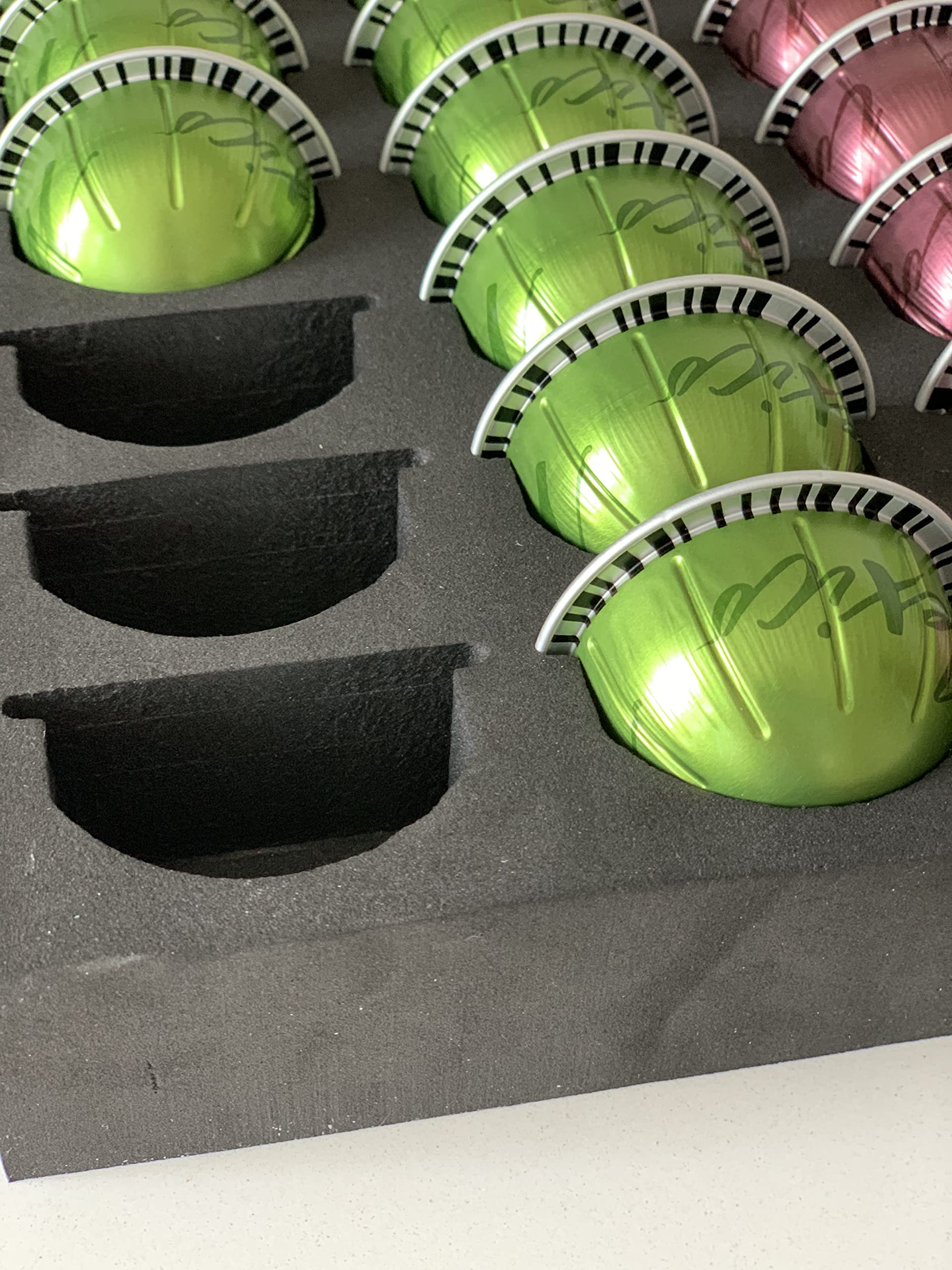 Bandeja de almacenamiento para cápsulas de café, organizador compatible con Nespresso Vertuoline para cajón o encimera, capacidad de 40 cápsulas Vertuo