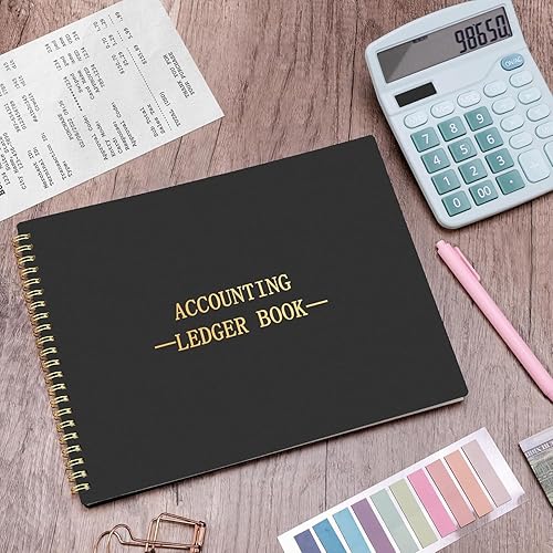 Miniatura 7 de HAUTOCO Libro de contabilidad para pequeñas empresas, seguimiento del presupuesto del hogar con 2 bolsas de almacenamiento, diario de registro de