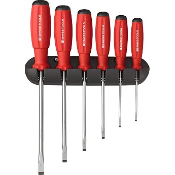 PB Swiss Tools 8240.CBB Slotted Screwdriver Set Size 1-6