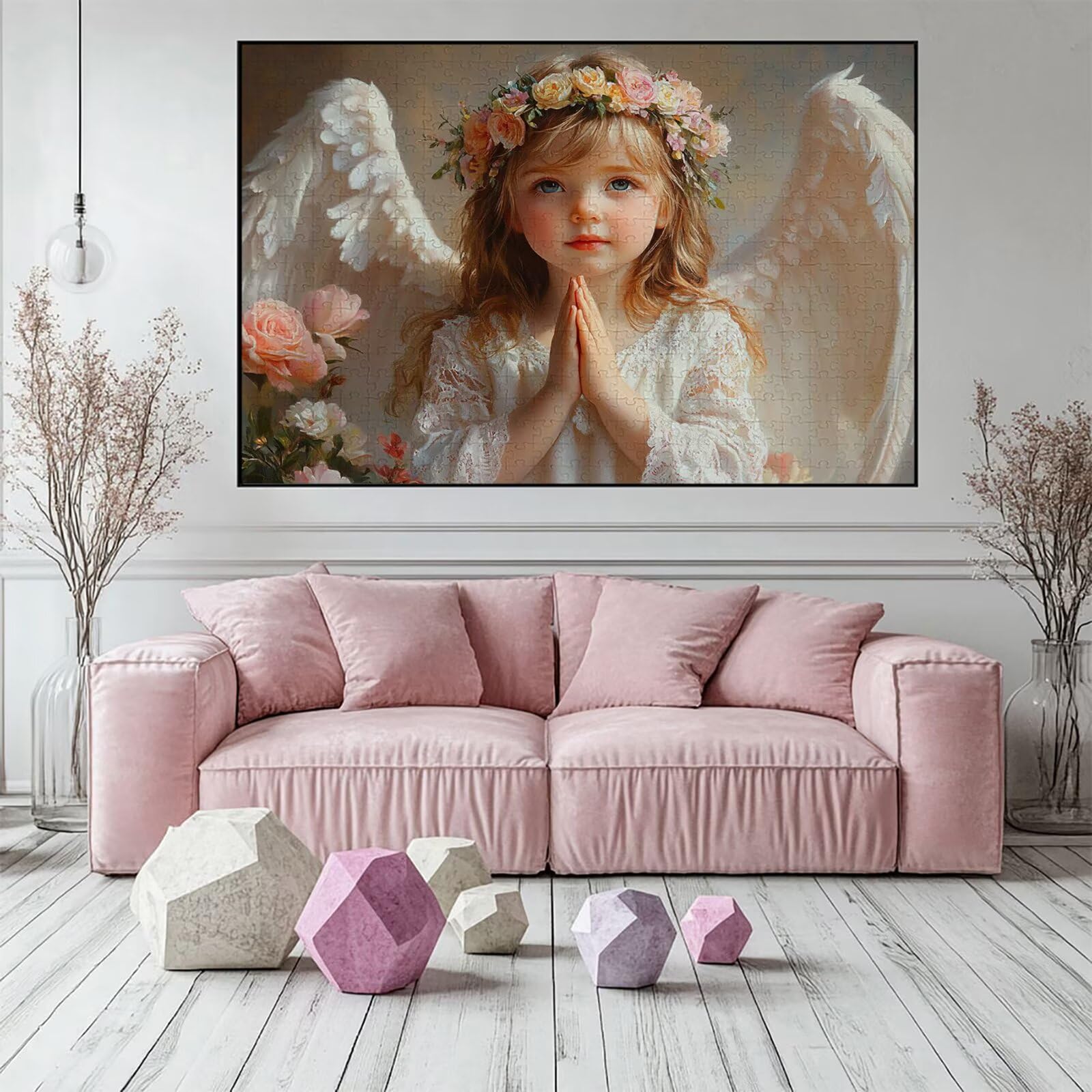 Puzzle 4000 elementów anioł puzzle dla dorosłych dziewczyna 141 x 87 cm unikalne rzemiosło klasyczne 3D drewniana układanka do rodzinnych gier biznesowych, układanka do samodzielnego wykonania nawet