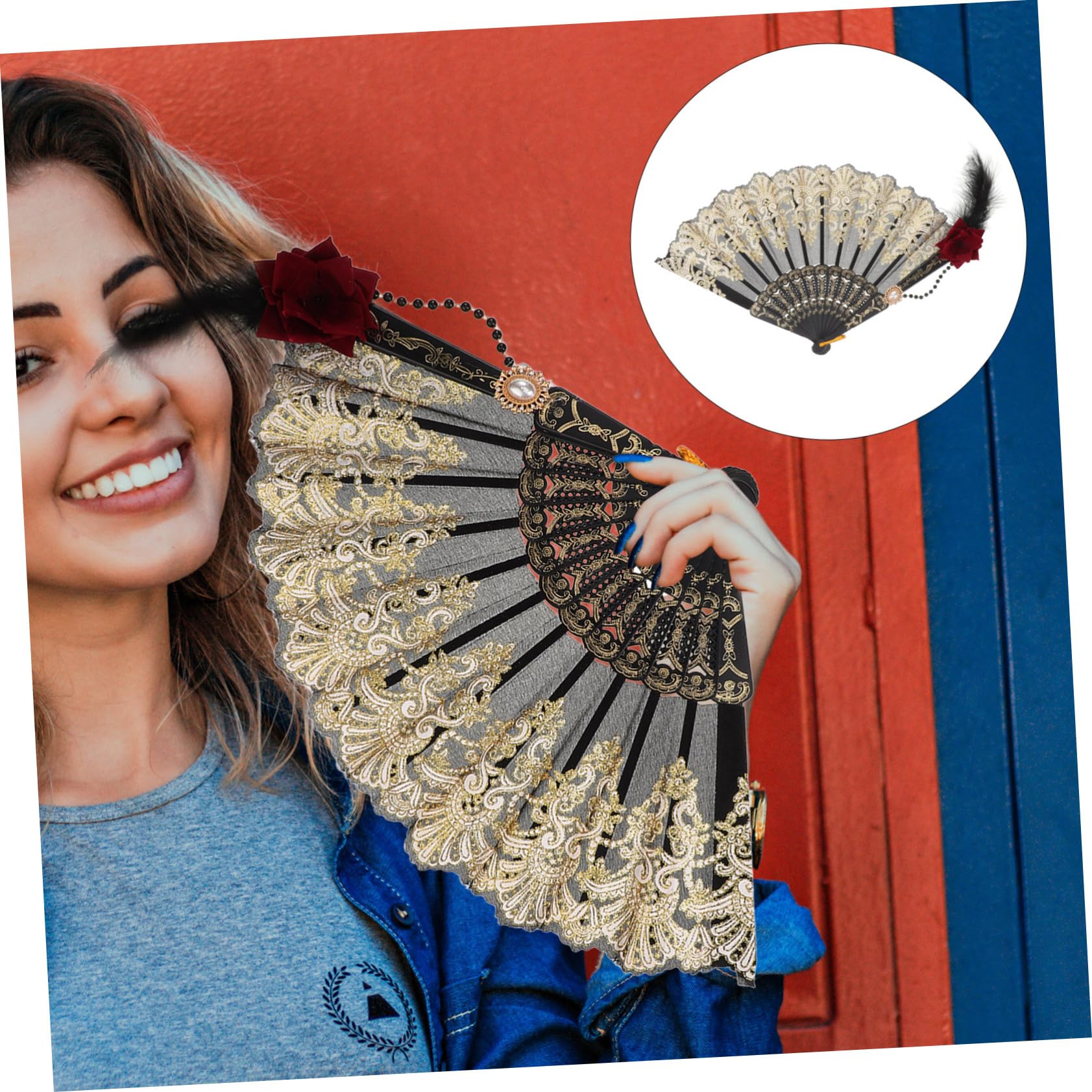 骨董品 江戸時代 折り畳み式扇子 金箔50枚、銀箔50枚使用 骨董品