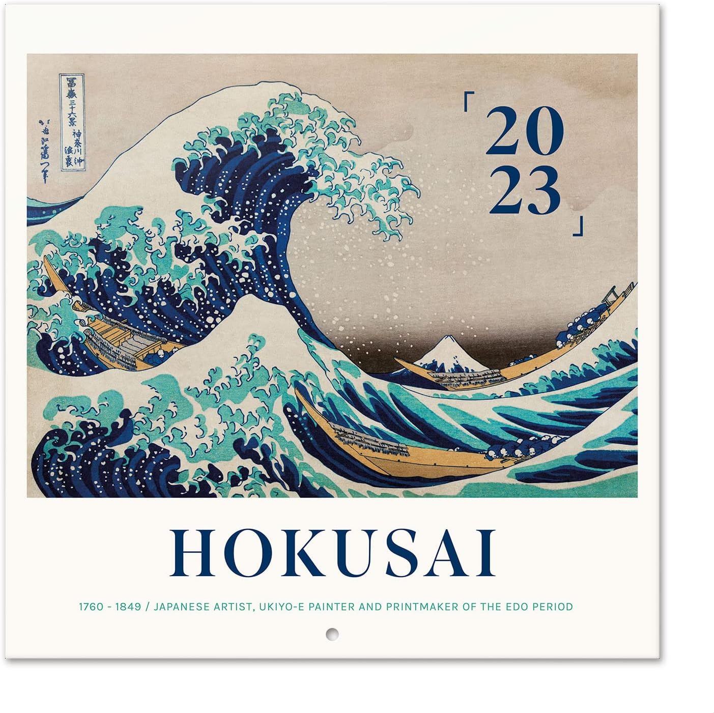 Official Japanese Art Hokusai Wall Calendar 2023 12"x12" FSC® Starts Week On Sunday,Square Wall Calendar 2023,Family Planner Calendar 2023,Japan Calendar 2023,Japanese Gifts,+ 4 Bonus Months
