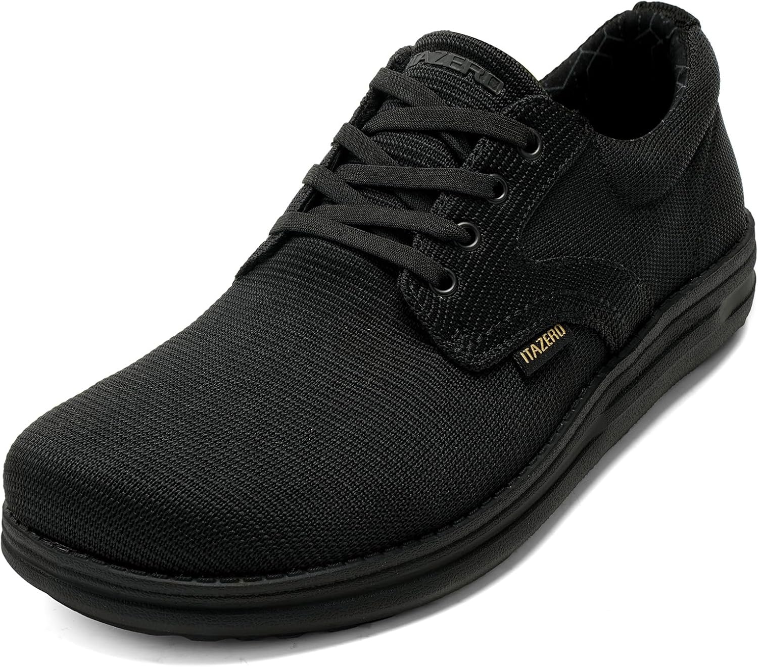 ITAZERO Men's Wide Toe Box Mesh Shoes Business Casual Wide Width Walking Shoes with Arch Support Insole for Plantar Fasciitis