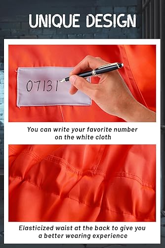 Miniatura 3 de HOMELEX Disfraz de prisionero naranja para hombre, traje de prisionero para adultos con agujeros criminales para Halloween