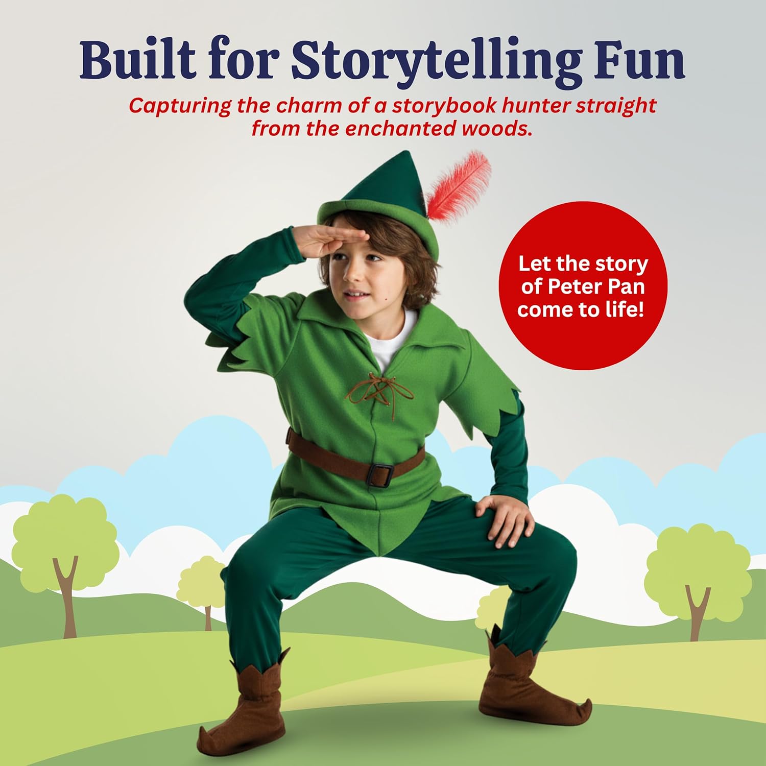 Dress Up America Forest Hunter Costume for Kids – Classic Fairy Tale Dress-Up Outfit for Boys and Girls - Image 5