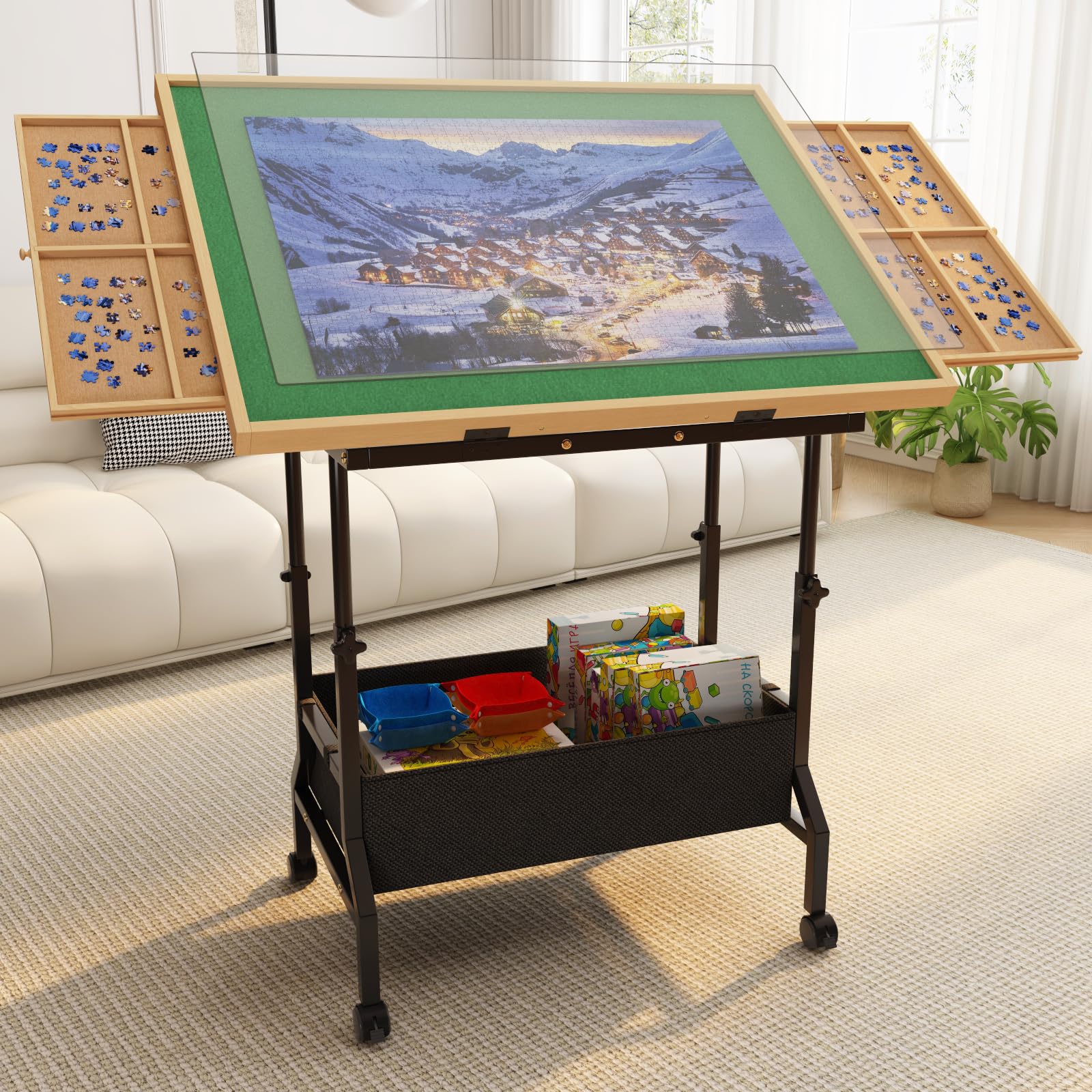 サークル型テーブルを入荷いたしました！SALE!! Amazon.com: 1500 Pcs Adjustable Puzzle Table & Tilting Angles