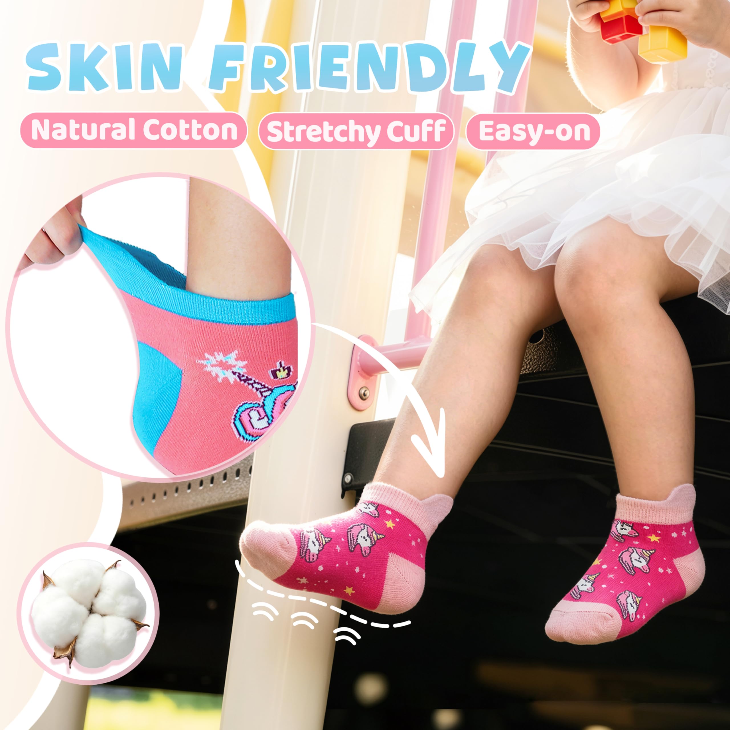 Kids Girls Unicorn Socks Ankle No Show Socks Fashion Novelty Cotton Socks 6 Pairs