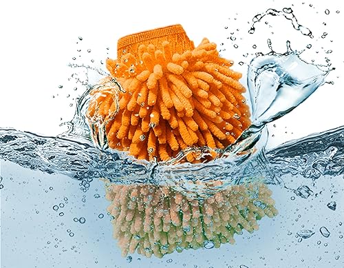 Miniatura 7 de Guante de lavado de autos, guante de felpilla para lavado de automóvil, guante de microfibra sin arañazos, guantes gruesos de doble cara