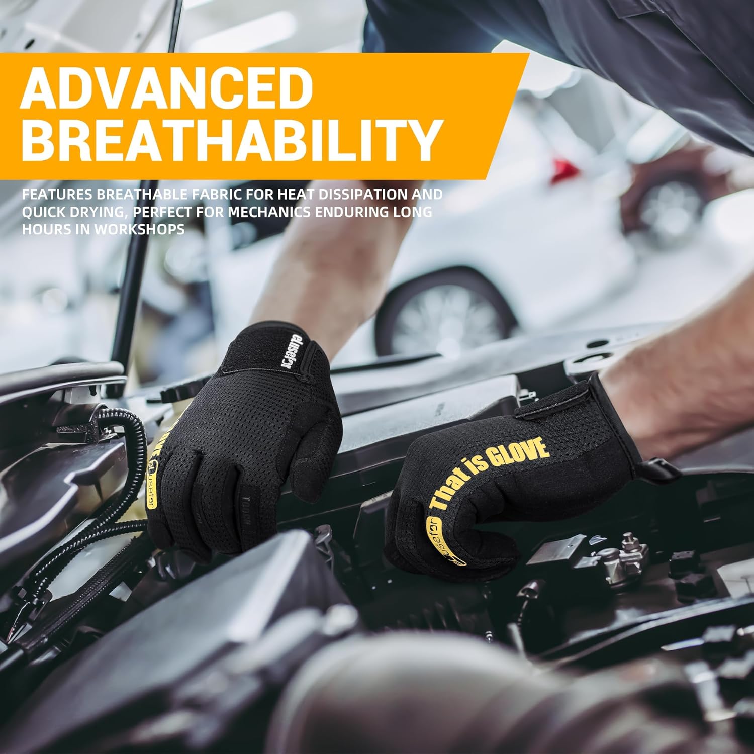 Nimble Control Mechanic Gloves|360°Touchscreen,100% Tactile Feel,Dexterity Fit|Work,Driving,Warehouse,Shooting Gloves