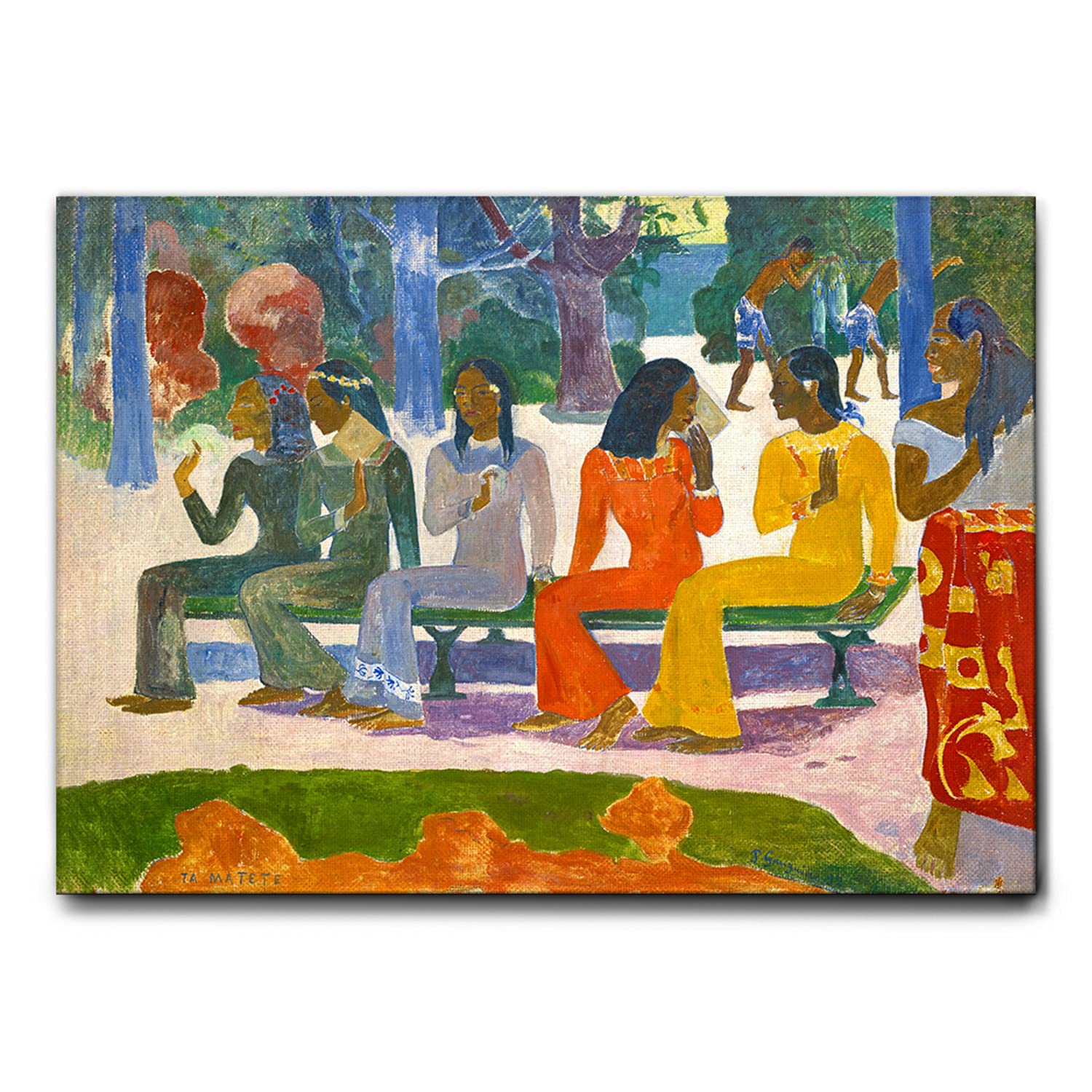 Tableau Gauguin "Il Pasto" - Tirage Sur Toile Avec Cadre - Décoration Murale