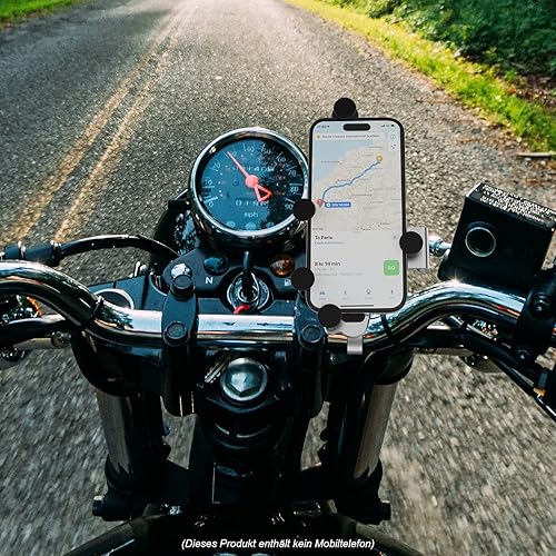 Miniatura 7 de EFEALL Soporte de teléfono para motocicleta, soporte de teléfono celular de aleación de aluminio con cojín suave y clip de metal ajustable,