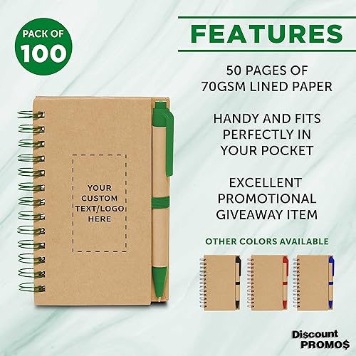 Miniatura 10 de Mini cuadernos en espiral con bolígrafos de tinta negra, juego de 10, paquete a granel, perfecto para la escuela, oficina, negocios, hogar, color