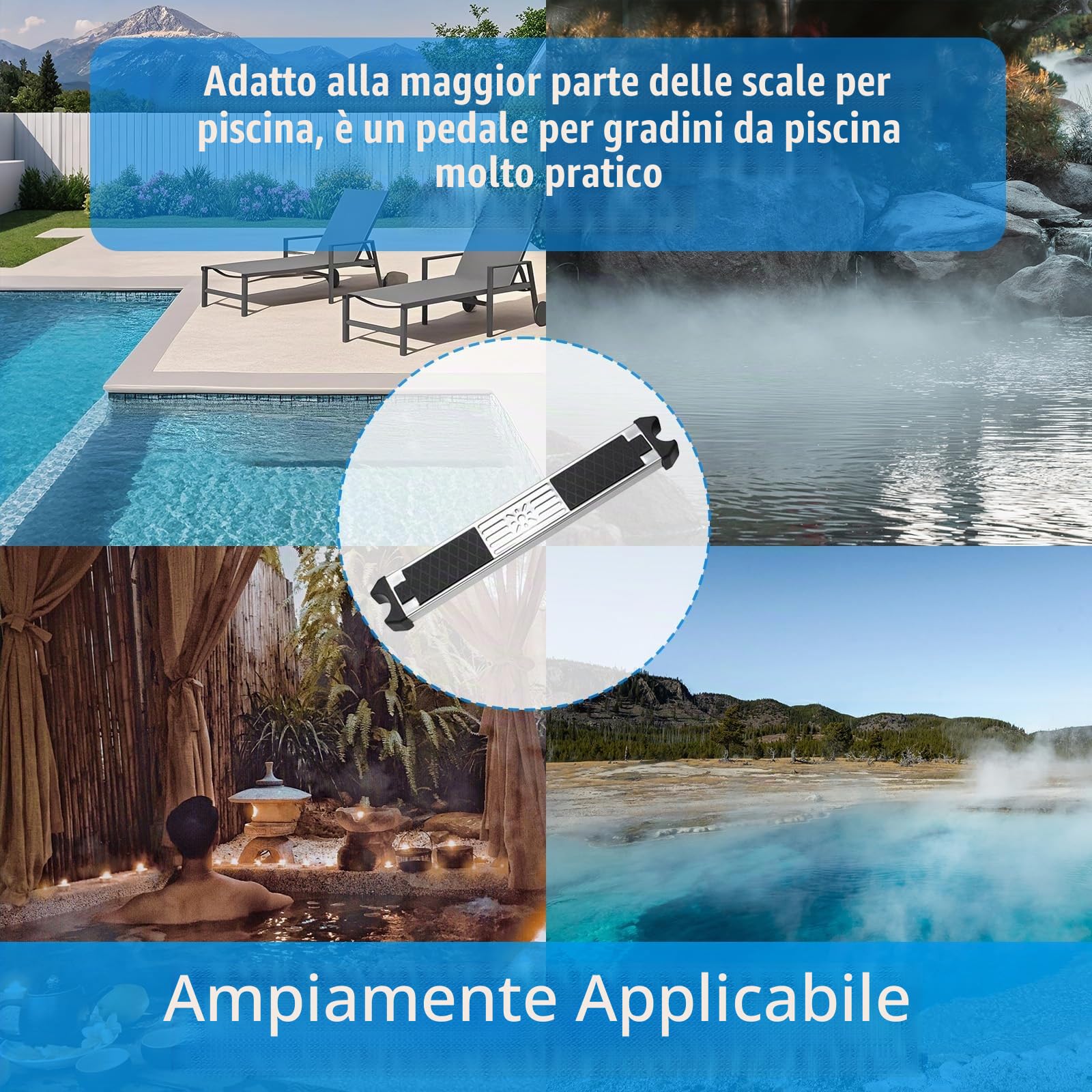 Gradini Per Scaletta Piscina, 2 Pezzi Gradino Antiscivolo Per Piscina Scala Di Ricambio In Acciaio Inox Generale Per Scaletta Scala Accessori Antiscivolo Parti Pedale