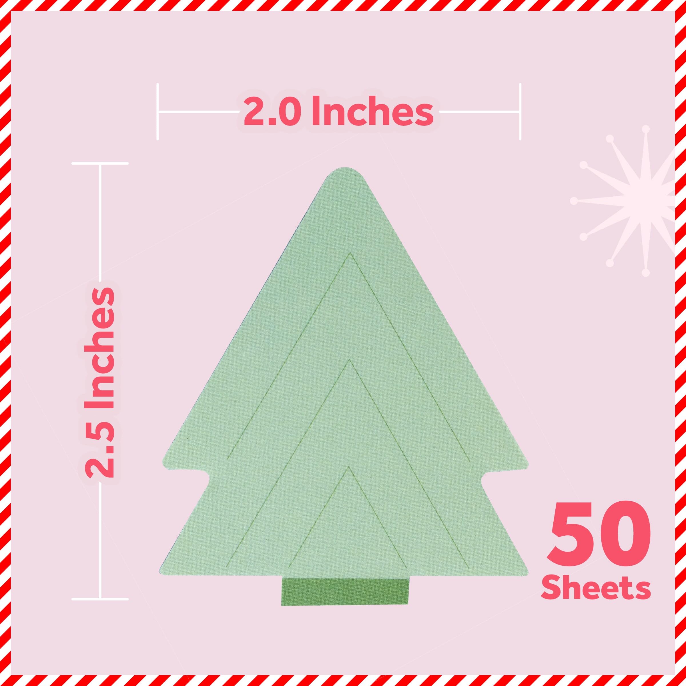 Post-it Jingle Notes samoprzylepne choinki 5,1 x 6,3 cm, 1 x śliczny notatnik o tematyce bożonarodzeniowej z 50 arkuszami