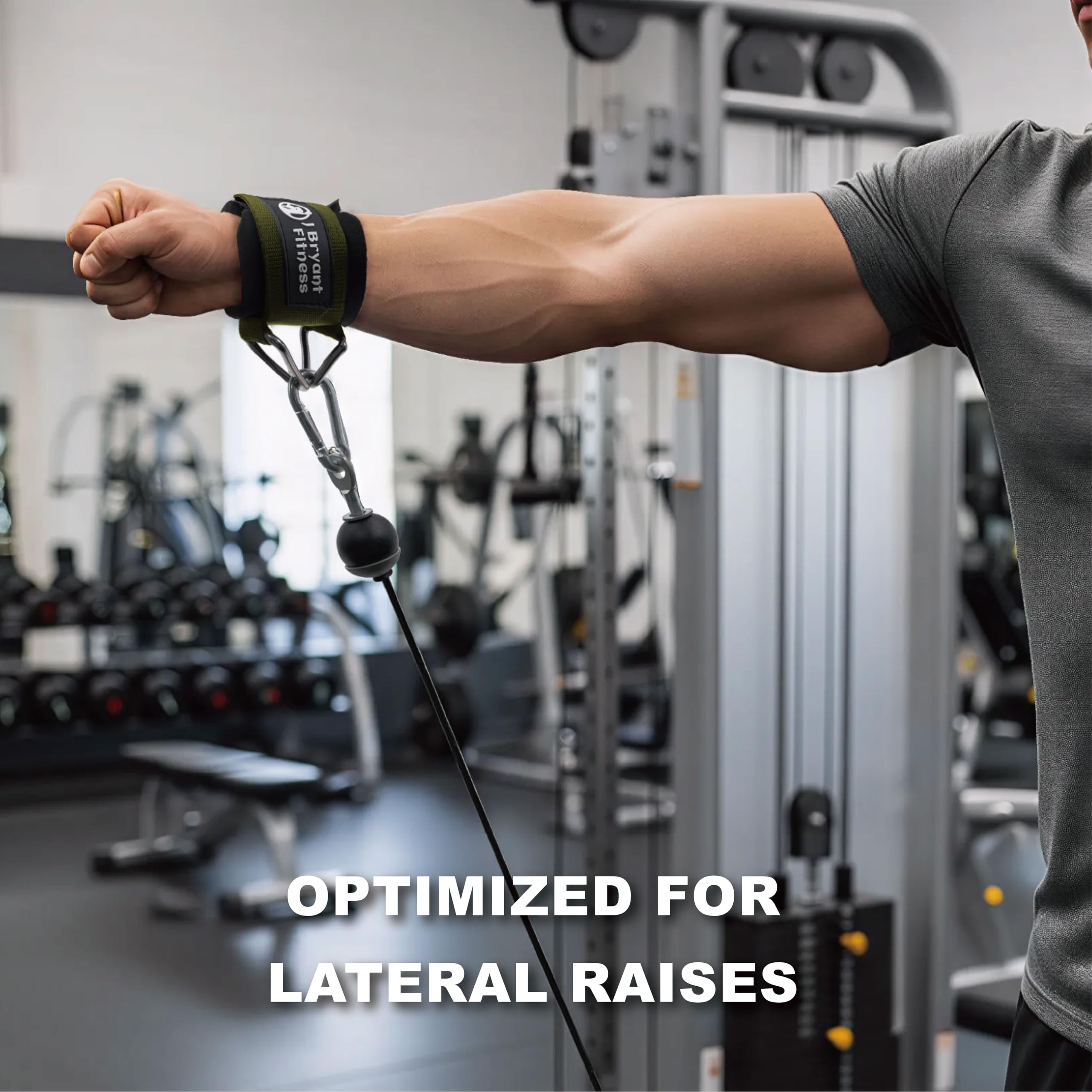 J Bryant Fascia da polso in neoprene con imbottitura, chiusura triangolare regolabile e design sicuro per macchine a cavo, allenamento di forza e fitness