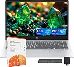 HP Stream 14" HD Laptops for Student & Business, Intel Processor N150, 4GB RAM, 288GB Storage (128GB UFS+160GB Docking Station Set), Copilot AI, 1-Year Office 365, 720p Camera, Win 11, Silver