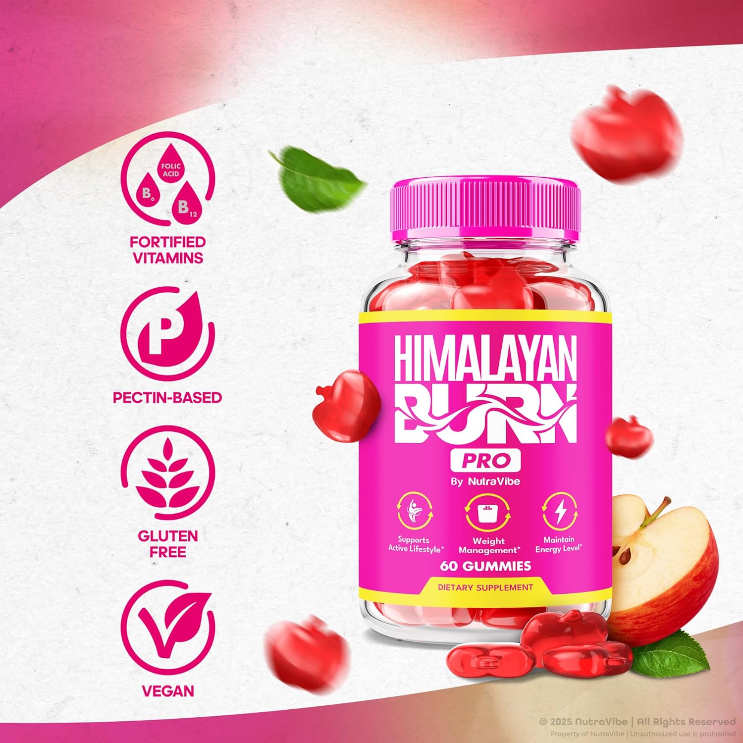 Himalayan Burn Pro Gummies – Natural Pink Salt Formula, Crafted with a Premium Blend to Help You Feel Refreshed, Energized, and Confident in Your Body, Tasty Easy-to-Chew Gummy (60 Gummies)