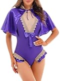 Women's Circus Trapeze Artist Cosplay Costume Stage Performance Cape Top with Leotard