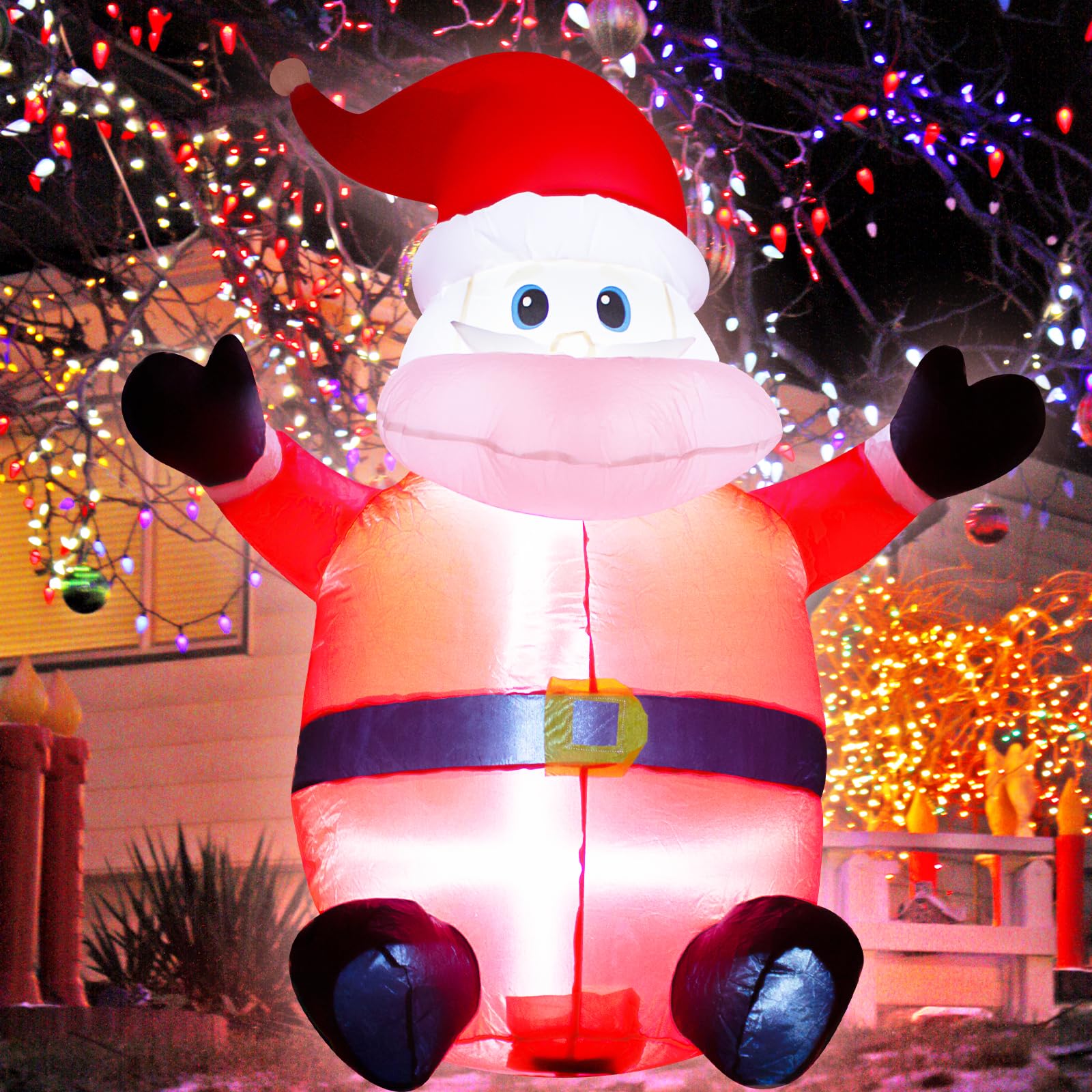 Babbo Natale gonfiabile da 1,2 m, decorazione per esterni, decorazione natalizia per interni, WM-02