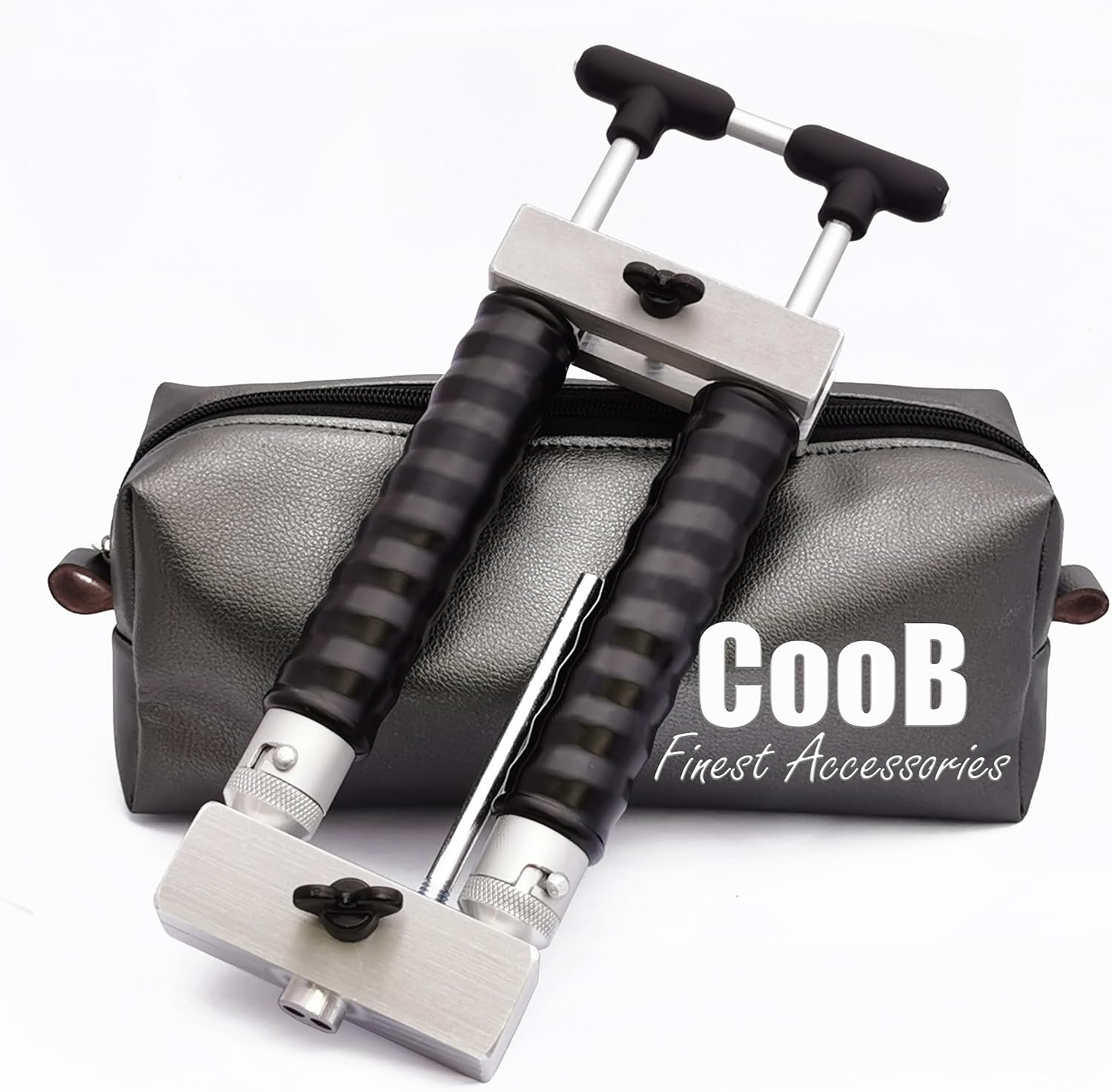 CooB Aluminium Dual Color Hand Kit Bait Mold Injector 2X 1.5 oz / 2X 45 ml for Soft Plastic Plastisol Fishing Forms Lure Tackle DIY Making with Locking Nozzles