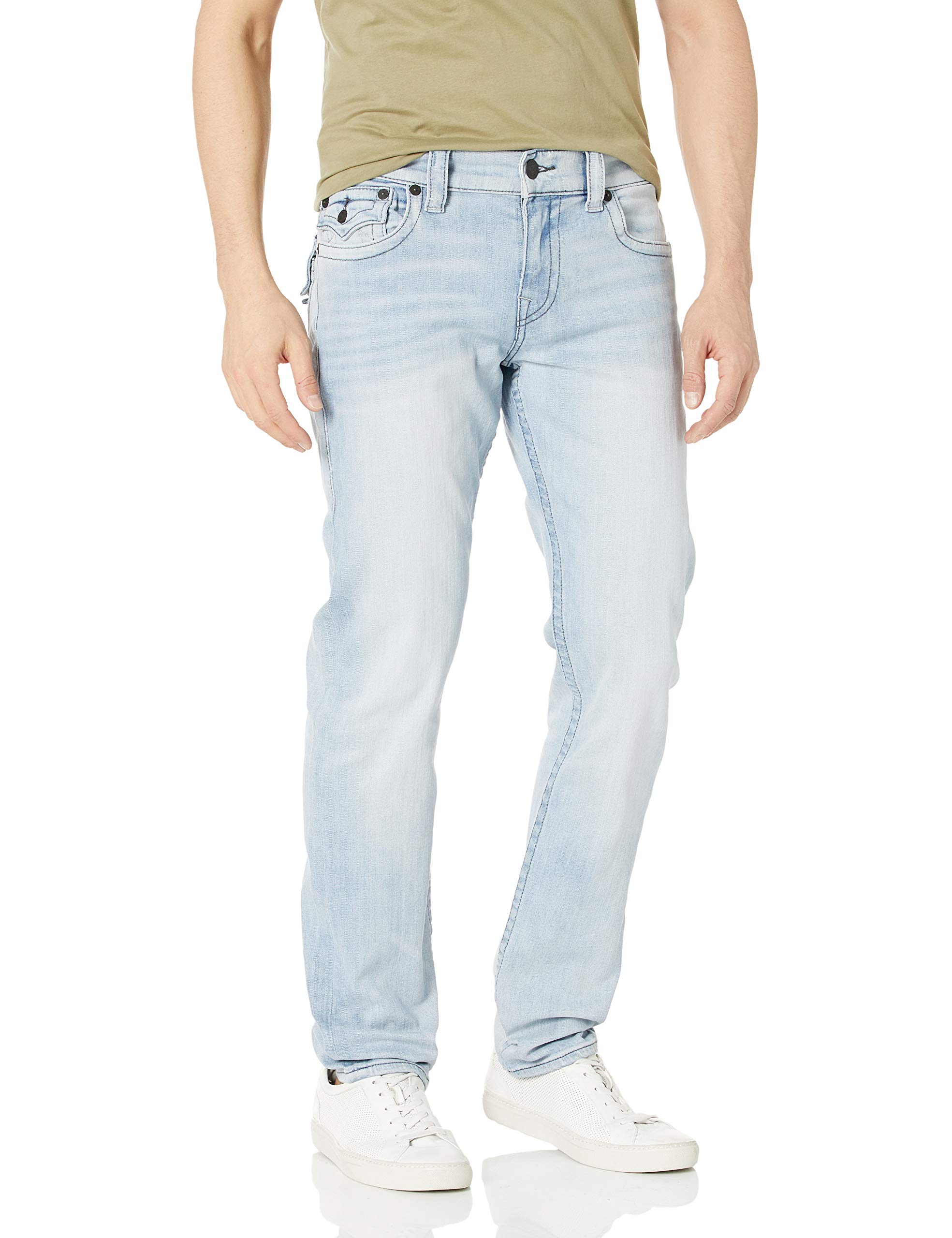 True Religion Men's Geno Slim Fit Straight Leg Jean with Back Flap Pockets
