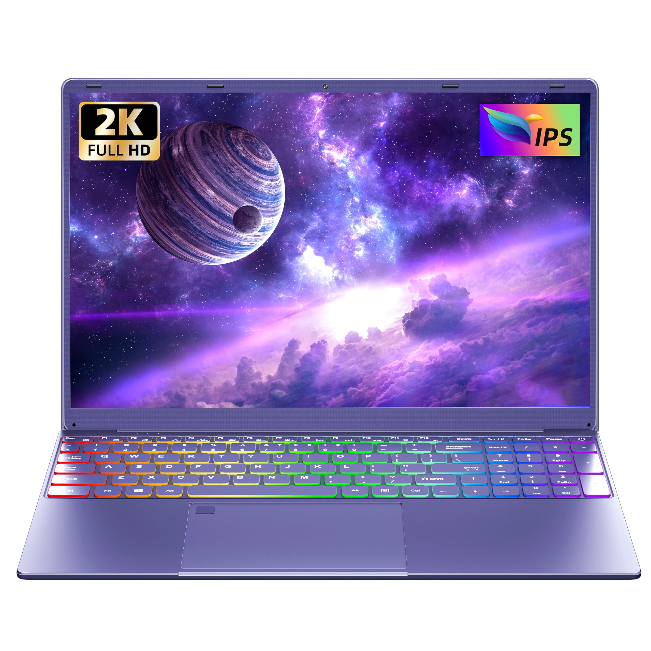 Svikou 16" Purple Laptop Computer - N95 Processor, 512GB NVMe SSD 12GB LPDDR5 RAM, 1920X1200 FHD IPS, RGB Backlit Keyboard, Fingerprint, Win 11 Pro,