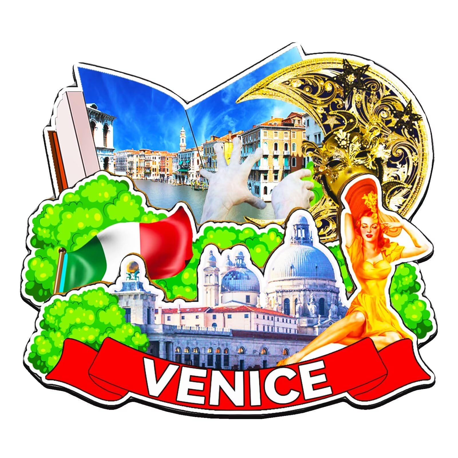 Orlaybar Venice Province of Venice Italy Decorative Magnet 3D Refrigerator City Travel Souvenir Tourist Gifts Handmade Craft Fridge Magnet Home Decoration -4184