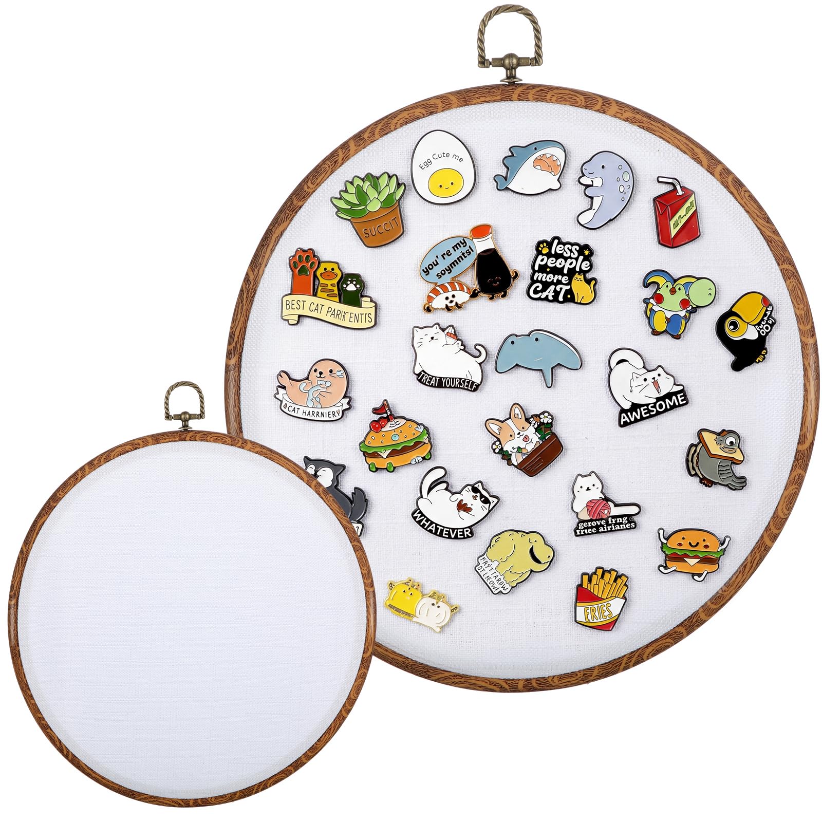 Yalikop Pin Display Board Fabric Enamel Pin Boards, White, 10.2" X 10.2", 1