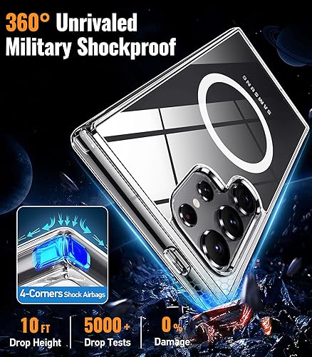 Vista 72 de Oterkin Funda transparente para Samsung Galaxy S24 Ultra, [20 veces antiamarilleamiento] S24 Ultra con 4 bolsas de aire integradas, protección