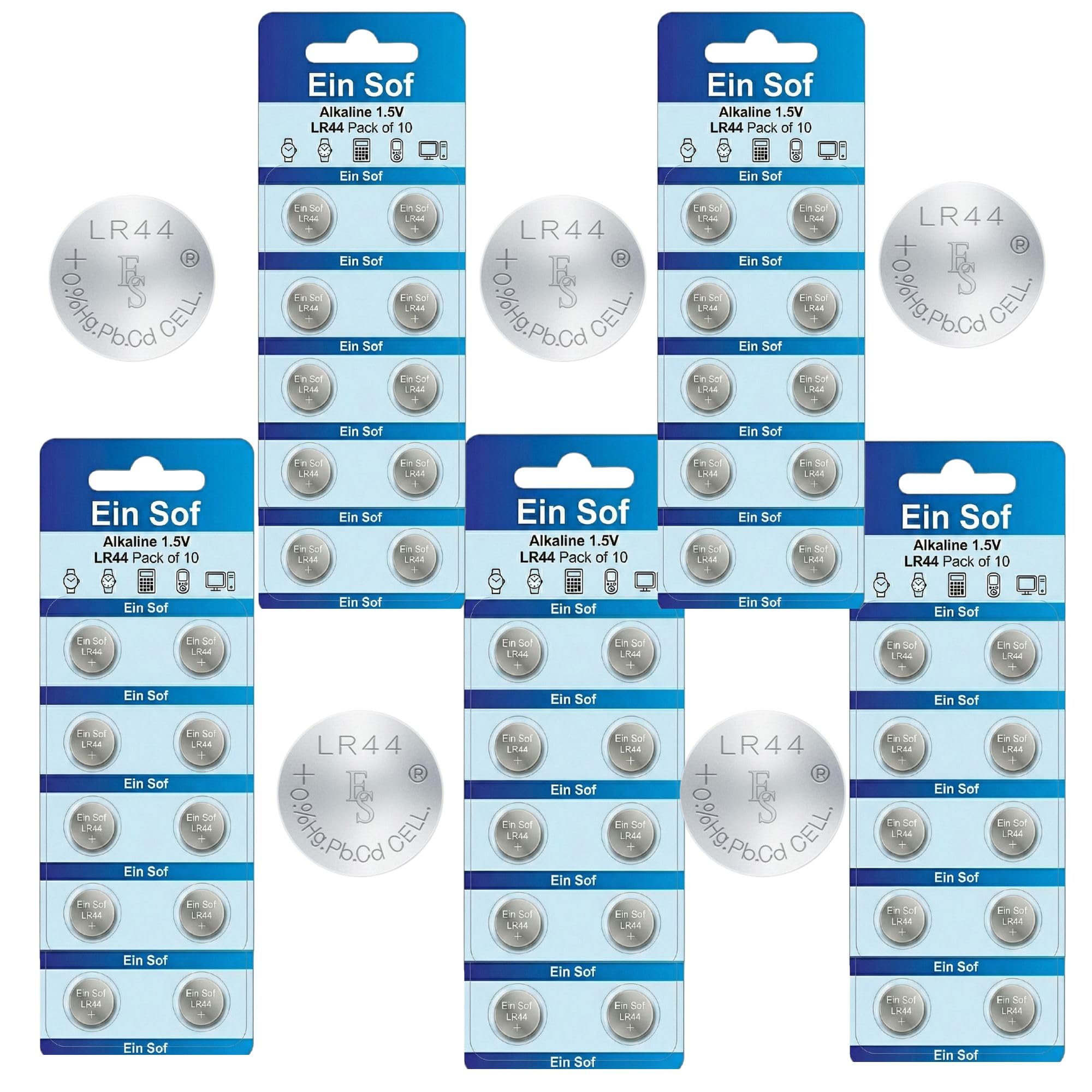 Long-Lasting LR44 Alkaline Coin Cell Batteries | 1.5V Voltage | Lightweight & Portable (Pack of 10)-image-49