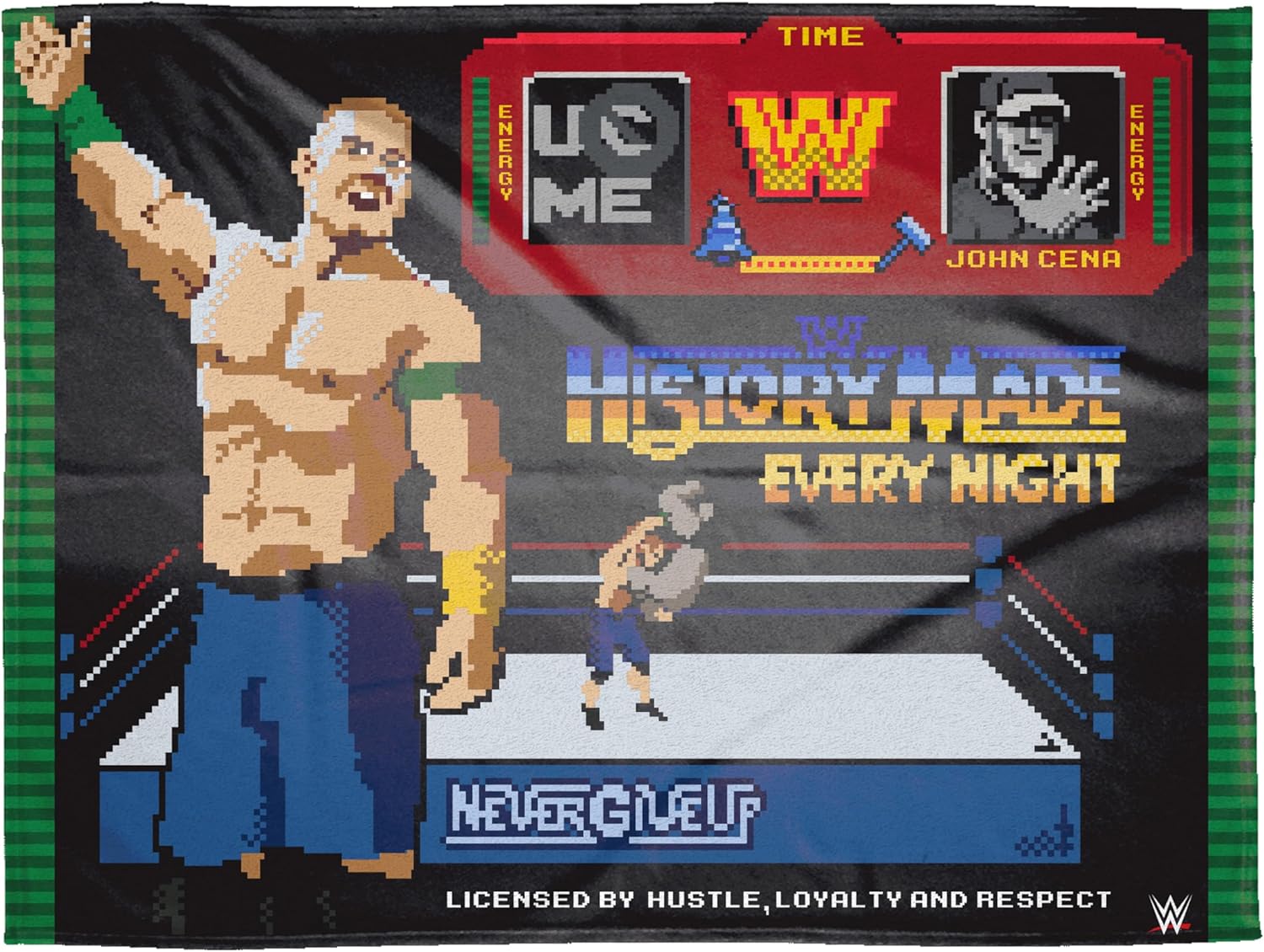 Sleep Squad John Cena (Hustle Loyalty Respect) 60 x 80 Raschel Plush Blanket Wrestling Legend Super-Soft Throw - Image 3
