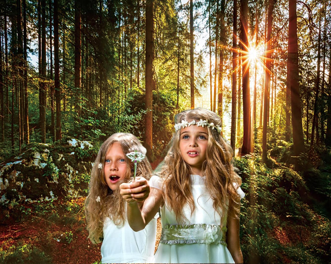 Forêt Toile de Fond 3x2,5 m, Nature Vert Jungle Forêt Paysage Naturel Soleil Camping en Plein air Vinyle Fond de Photographie Anniversaire bébé Douche fête Photo Studio Accessoires