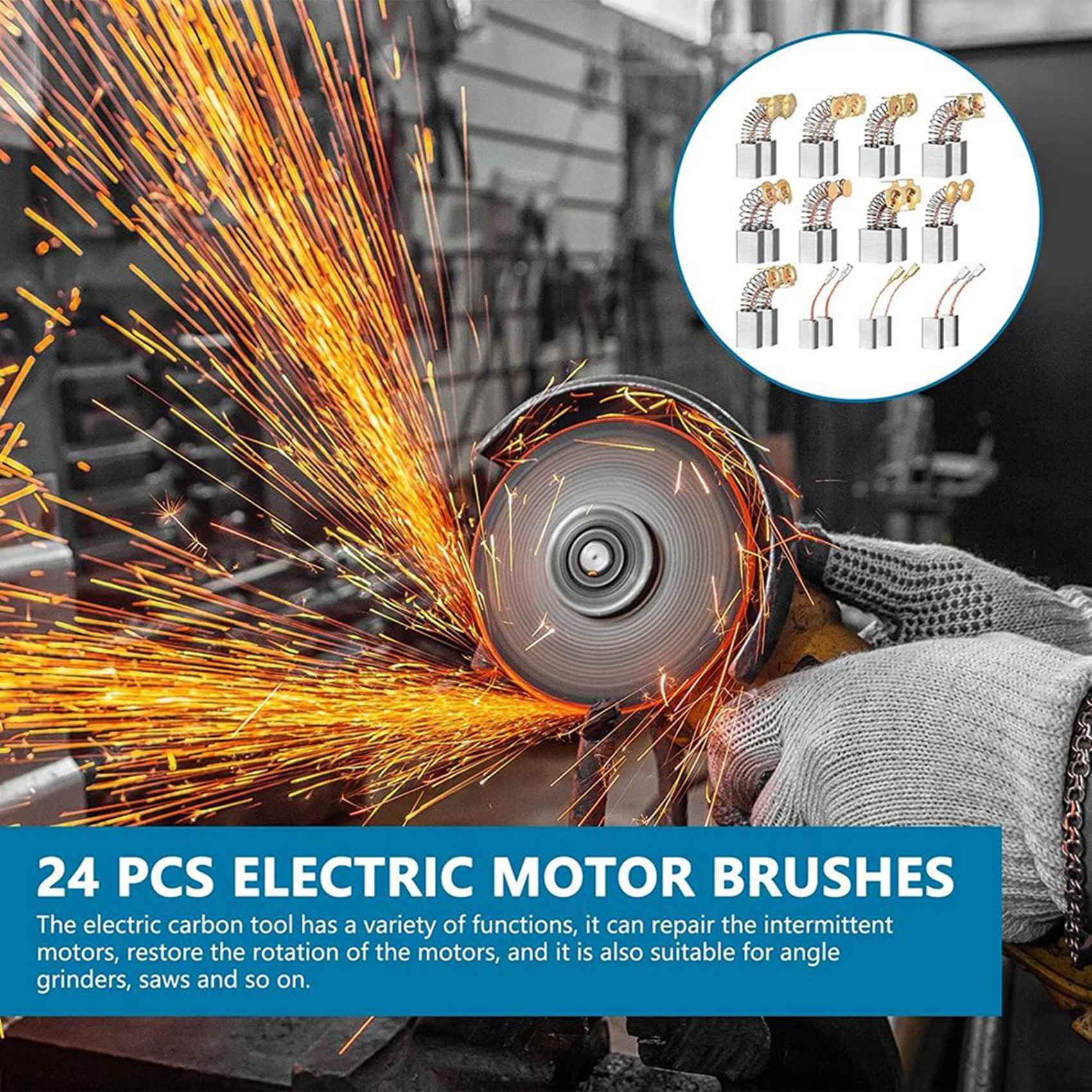 480 Pezzi Spazzole per Motori Elettrici Spazzole di per Elettroutensili Parte di Ricambio per Elettroutensili di Riparazione 12 Diverse Dimensioni