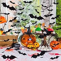 Vista 4 de Decoración de pared de murciélago de Halloween, calcomanías estereoscópicas 3D, decoraciones de Halloween, reutilizables, autoadhesivas, calcomanías