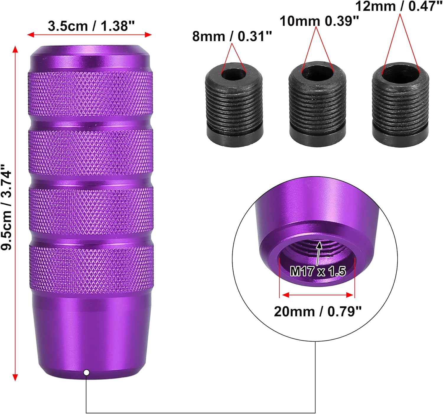 X AUTOHAUX Metal Universal 9.5cm Shift Knob Gear Shift Manual Transmission Stick Shift Knob Set for Car Purple