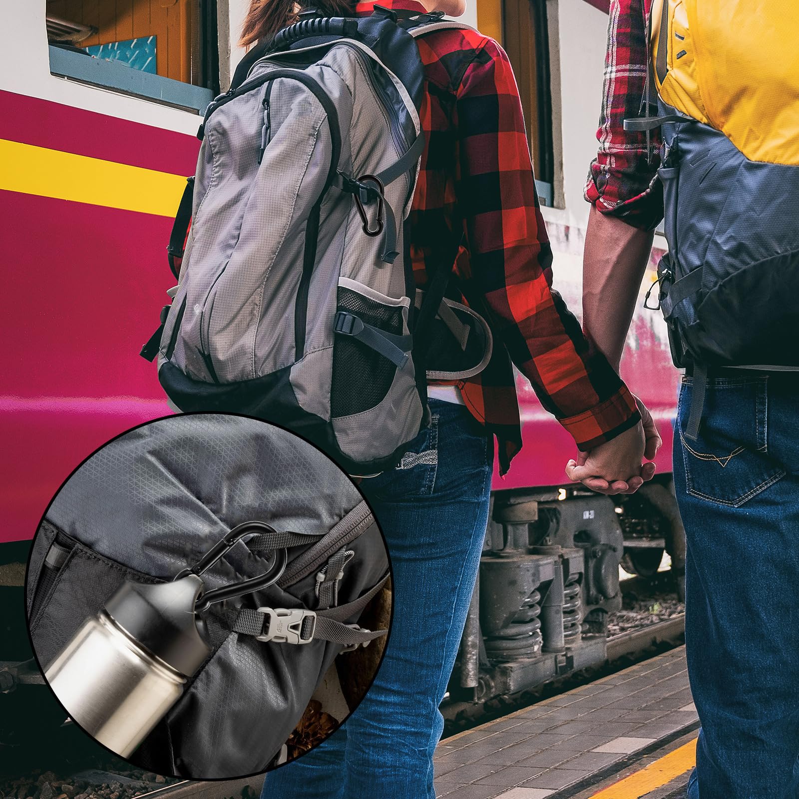 Mosquetón Grande M10 Acero Inoxidable 304, 100 mm, 600 kg Carga, para Camping Deportes y Trabajo Pesado - Mosquetones Grandes Acero Inoxidable