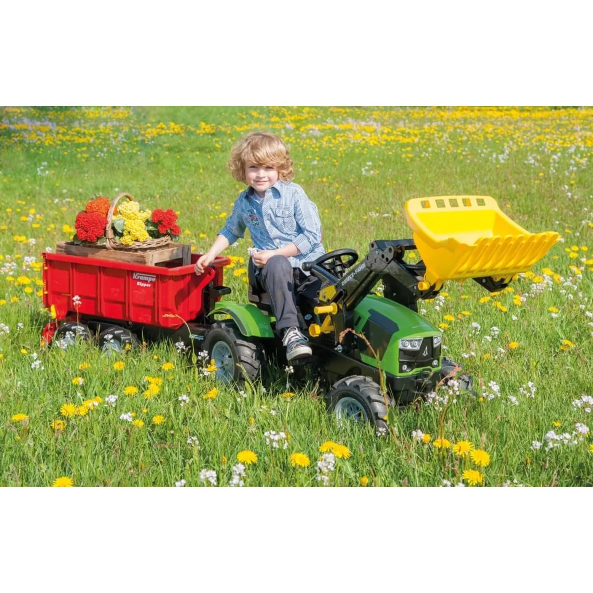 Rolly Toys 12 322 3 Toys rollyContainer Krampe (Hakenabroll-Kipper mit Absetzmulde, Zweiachsanhänger, für Kinder von 44265 Jahren) 123223, Red