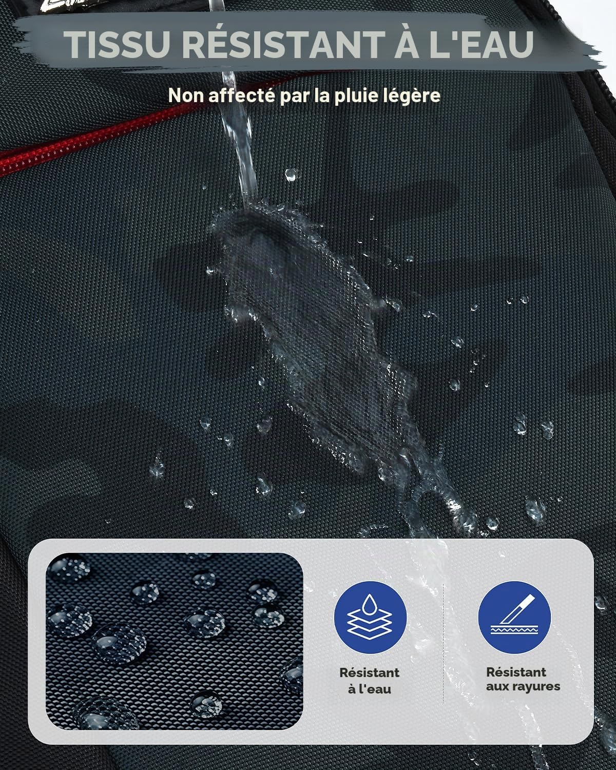 Amythe Sac à dos Ado Garçon École Voyage Université | Sac à dos Ergonomique Camouflage Adulte 30L Grande Capacité Imperméable