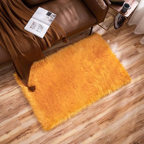 Miniatura 7 de MIULEE - Tapete rectangular de pelo sintético, decorativo de Navidad, supersuave, mullido, para poner al lado de la cama, sofá, suelo y habitación