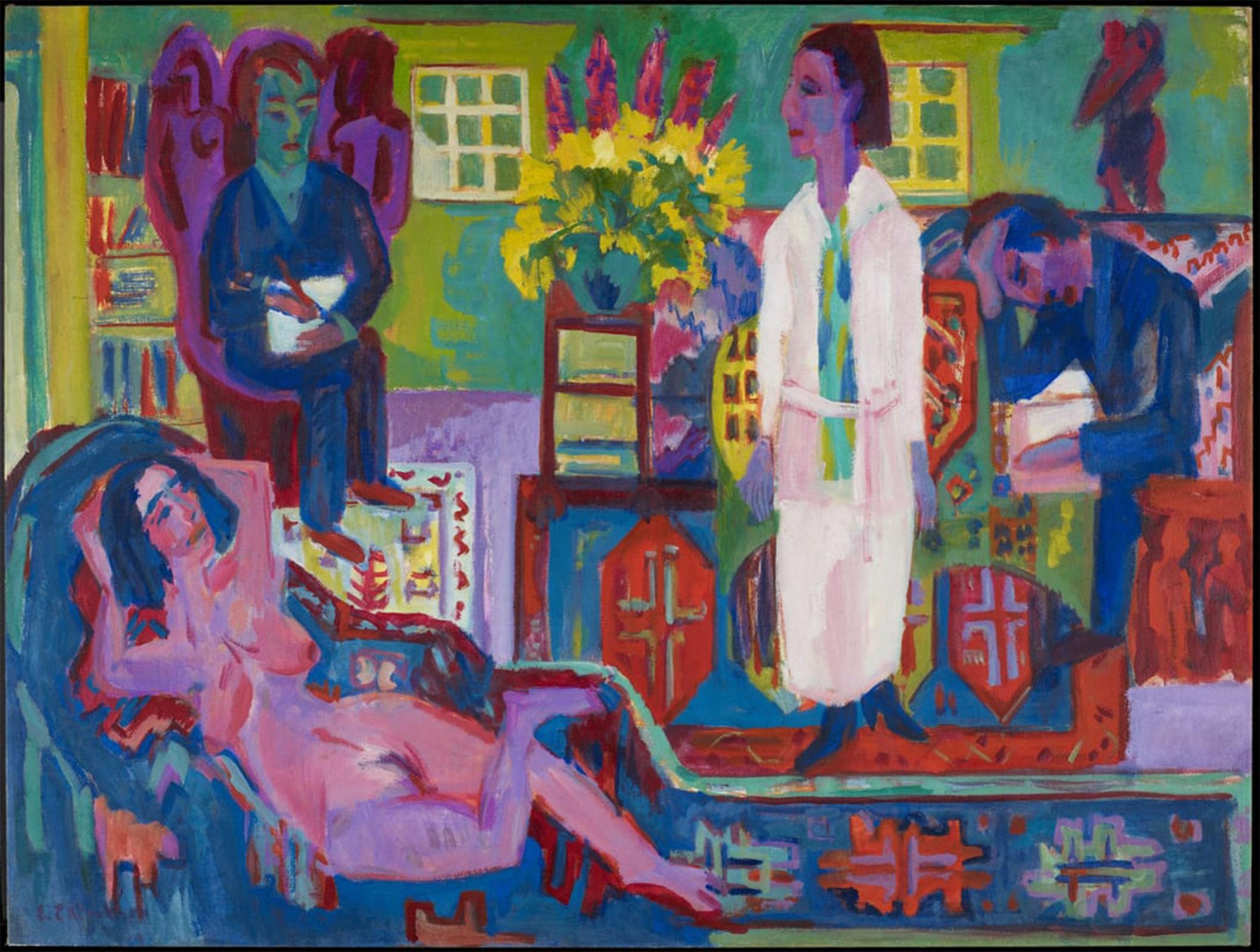 SERENDIPITP Abstract Painting Mural Print Picture Wall Decor Painting Street Near the Central Schöneberg by Ernst Ludwig Kirchner Vintage Wall Artwork for Home Decor 60x90cm