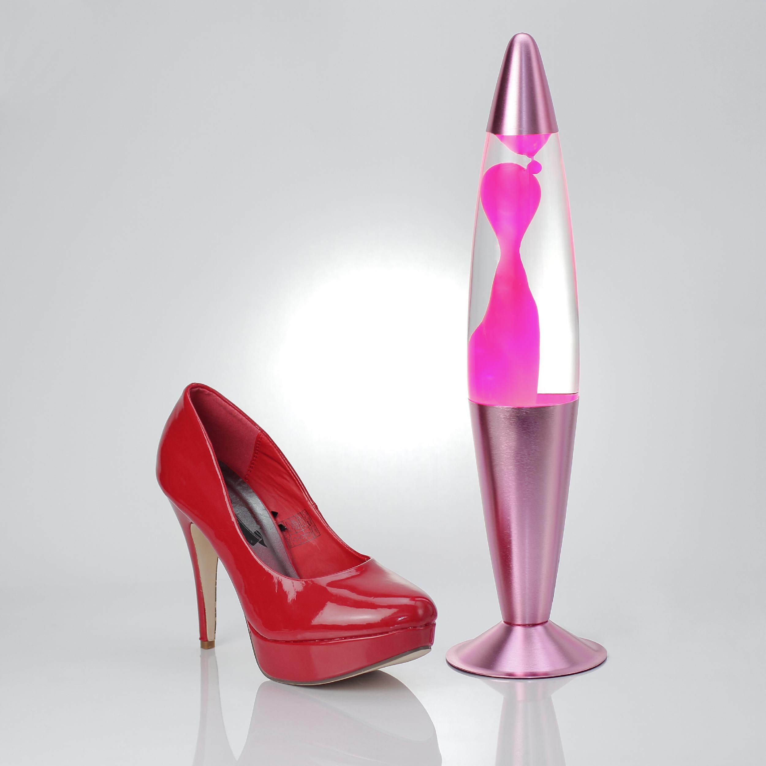 Lámpara de lava rosa, mini, lámpara decorativa, niña, de ensueño, idea regalo Navidad, 36 cm, G9 25 W con interruptor por cable, bombilla incluida, lámpara de mesa retro