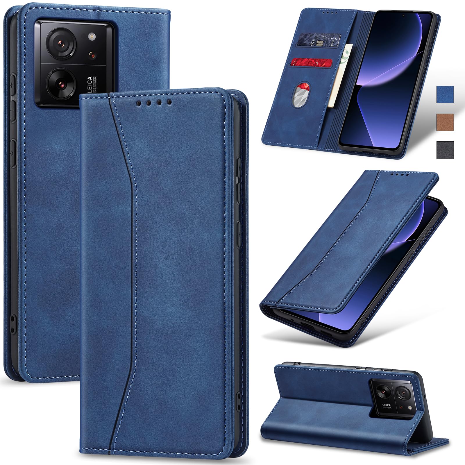 Per Xiaomi 14T 12T 13T Pro Custodia in pelle Flip magnetica Cover per