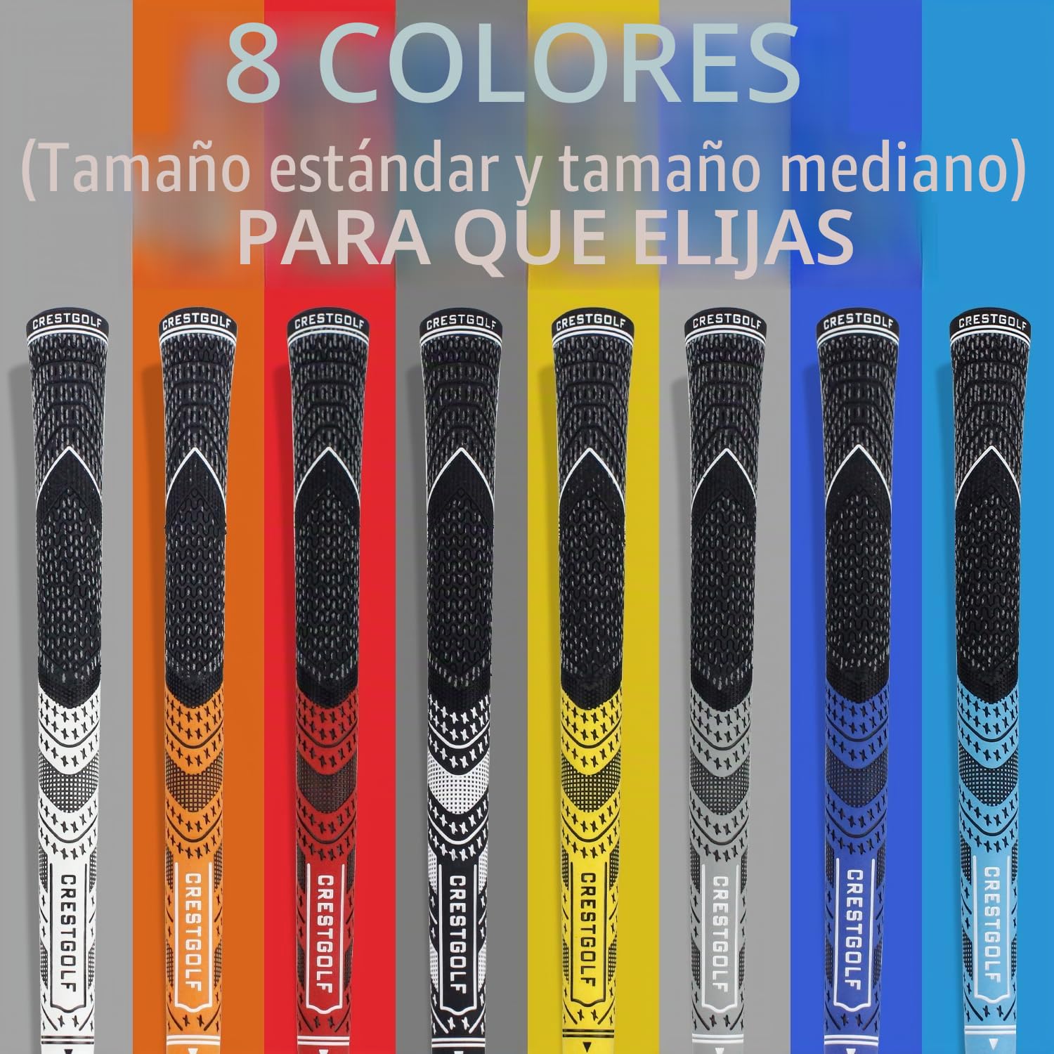 CRESTGOLF 13Juego de empuñaduras de Golf multicompuesto actualizado para Palos de Golf,Completo para Todo Clima,más Antideslizante,tecnología de Hilo de algodón ecológico,tamaño Mediano o estándar