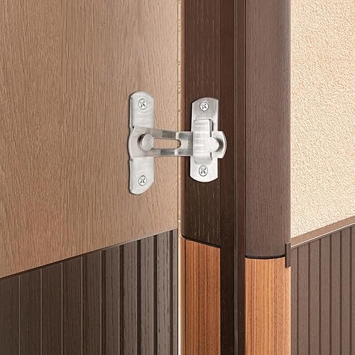 Miniatura 3 de 4 pestillos de puerta abatible de 90 grados, hebilla de bloqueo de acero inoxidable de tamaño pequeño para cerradura de puerta de granero, hebilla